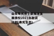 山东寿光市昇景海洋发展债权2023年融资计划(寿光生态)