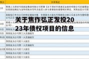 关于焦作弘正发投2023年债权项目的信息