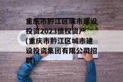 重庆市黔江区城市建设投资2023债权资产(重庆市黔江区城市建设投资集团有限公司招聘)