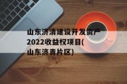 山东济清建设开发资产2022收益权项目(山东济青片区)