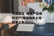 河南商丘·睢县产投债权资产(睢县拍卖土地结果公告2021)