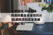 上市信托-207号咸阳高科集合资金信托计划(咸阳高科实业发展有限公司)