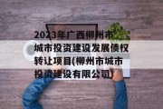 2023年广西柳州市城市投资建设发展债权转让项目(柳州市城市投资建设有限公司)