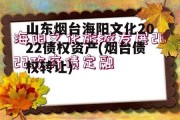 山东烟台海阳文化2022债权资产(烟台债权转让)