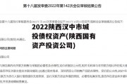 2022陕西汉中市城投债权资产(陕西国有资产投资公司)