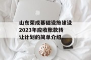 山东荣成基础设施建设2023年应收账款转让计划的简单介绍