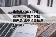 阜宁县KDNYSL建设2023年财产权信托产品(阜宁拍卖信息公开网)