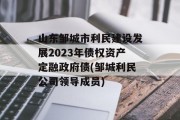 山东邹城市利民建设发展2023年债权资产定融政府债(邹城利民公司领导成员)