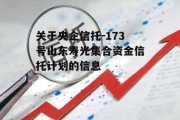 关于央企信托-173号山东寿光集合资金信托计划的信息