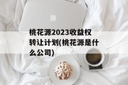 桃花源2023收益权转让计划(桃花源是什么公司)