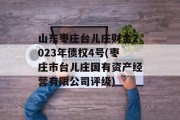 山东枣庄台儿庄财金2023年债权4号(枣庄市台儿庄国有资产经营有限公司评级)