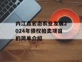 内江鑫宏态农业发展2024年债权拍卖项目的简单介绍