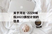 关于河北·ZZZR城投2023债权计划的信息