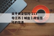 关于央企信托-213号江苏‮城盐‬政信信托的信息