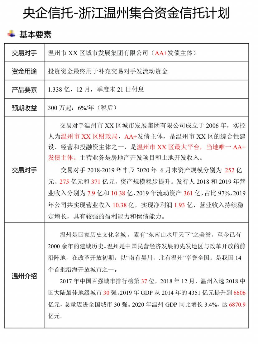 央企信托-XX78号淮安政信项目(淮安市融资担保集团)