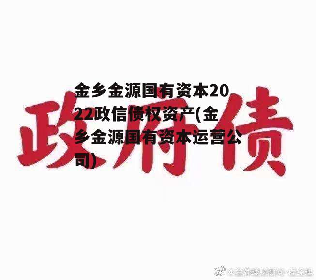 金乡金源国有资本2022政信债权资产(金乡金源国有资本运营公司)