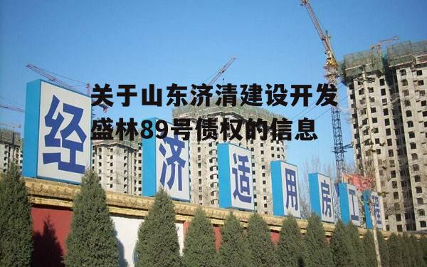 关于山东济清建设开发盛林89号债权的信息