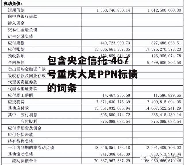 包含央企信托-467号重庆大足PPN标债的词条