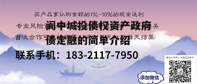 阆中城投债权资产政府债定融的简单介绍