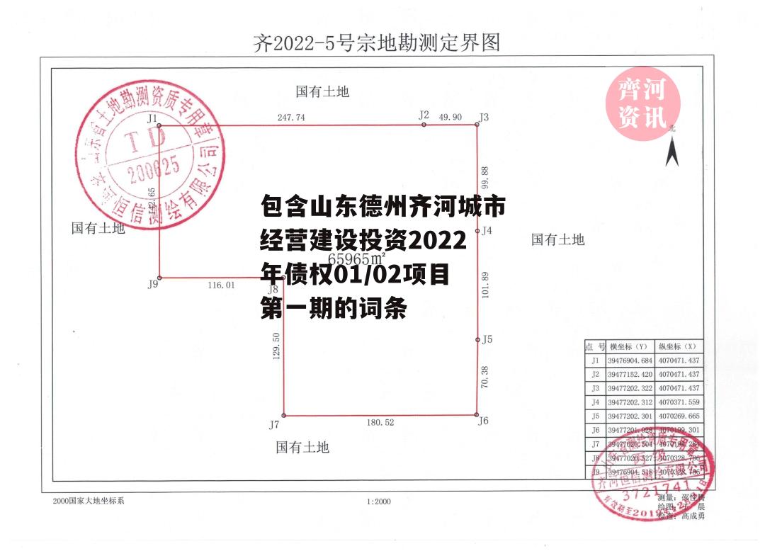 包含山东德州齐河城市经营建设投资2022年债权01/02项目第一期的词条