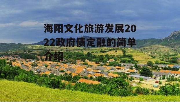 海阳文化旅游发展2022政府债定融的简单介绍
