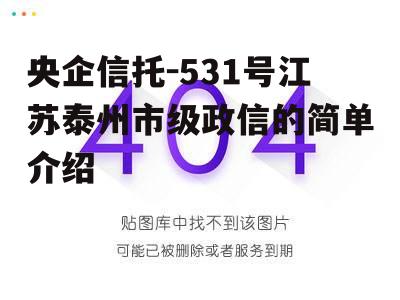 央企信托-531号江苏泰州市级政信的简单介绍