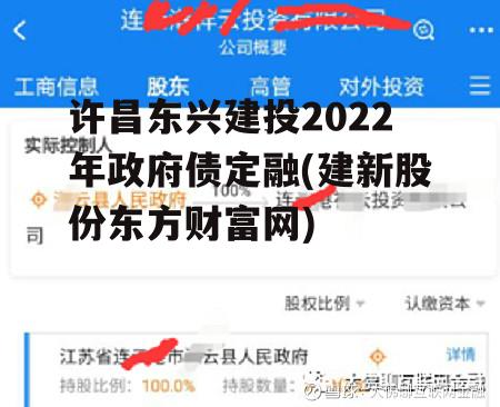 许昌东兴建投2022年政府债定融(建新股份东方财富网)