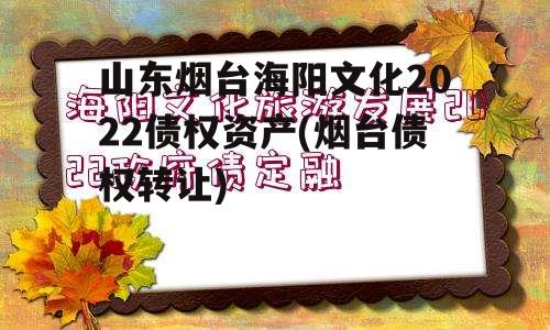 山东烟台海阳文化2022债权资产(烟台债权转让)