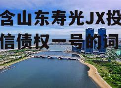 包含山东寿光JX投控政信债权一号的词条