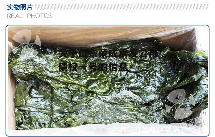 关于山东荣成水发公用债权一号的信息