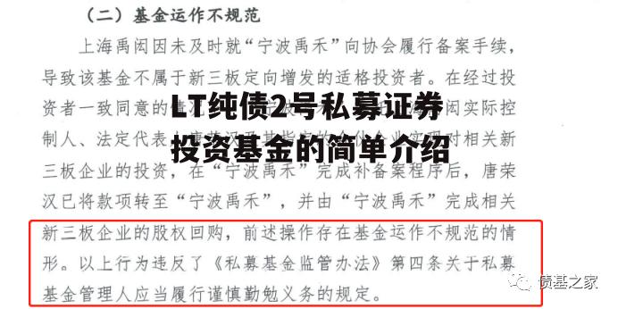 LT纯债2号私募证券投资基金的简单介绍