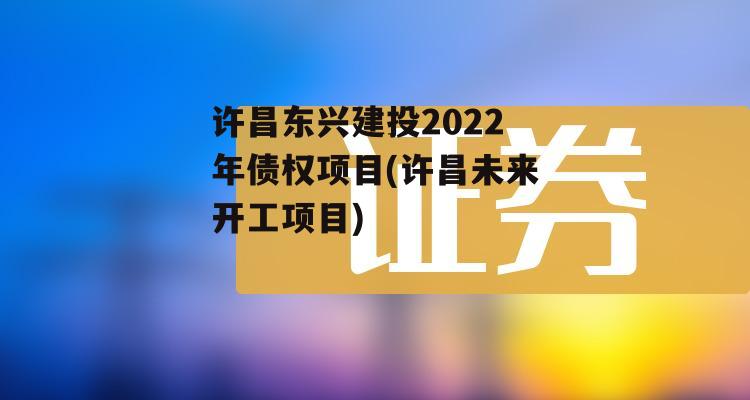 许昌东兴建投2022年债权项目(许昌未来开工项目)