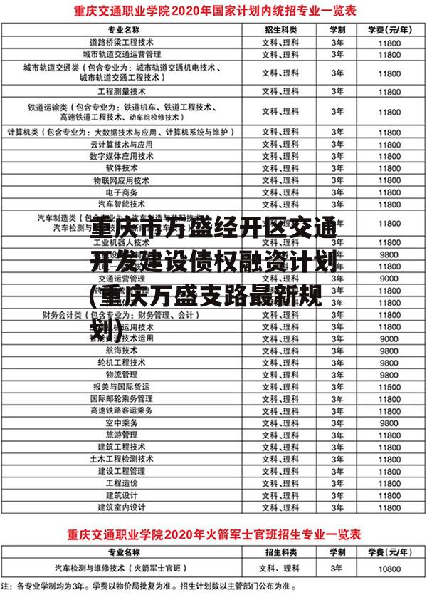 重庆市万盛经开区交通开发建设债权融资计划(重庆万盛支路最新规划)