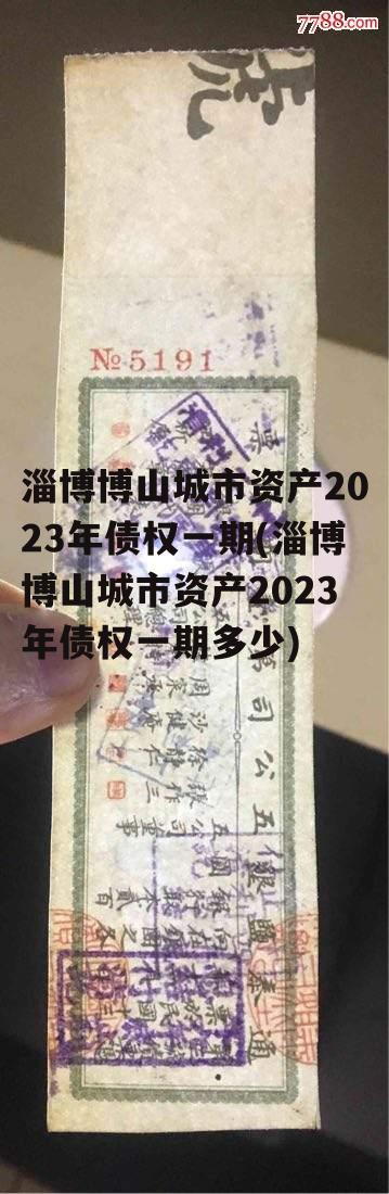 淄博博山城市资产2023年债权一期(淄博博山城市资产2023年债权一期多少)