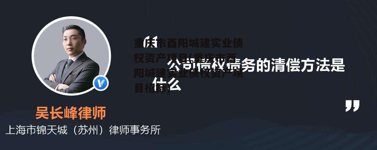 重庆市酉阳城建实业债权资产项目(重庆市酉阳城建实业债权资产项目招标)