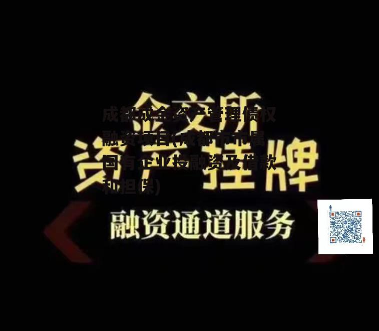 成都成金资产管理债权融资项目(成都市市属国有企业投融资及借款和担保)