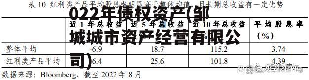 山东邹城市城资控股2022年债权资产(邹城城市资产经营有限公司)