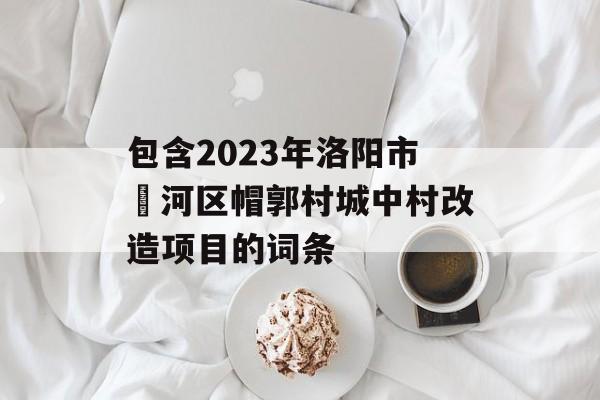 包含2023年洛阳市瀍河区帽郭村城中村改造项目的词条