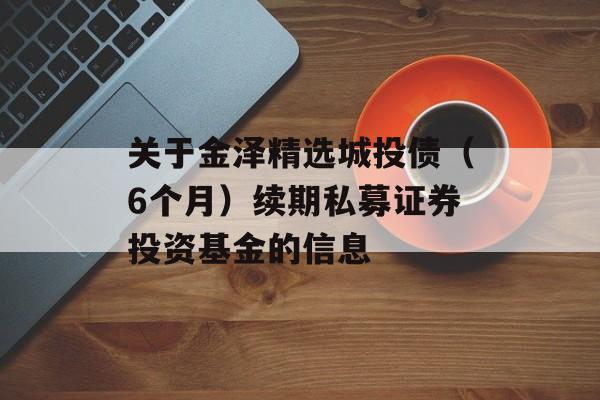 关于金泽精选城投债（6个月）续期私募证券投资基金的信息