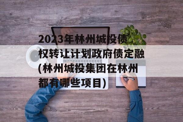 2023年林州城投债权转让计划政府债定融(林州城投集团在林州都有哪些项目)