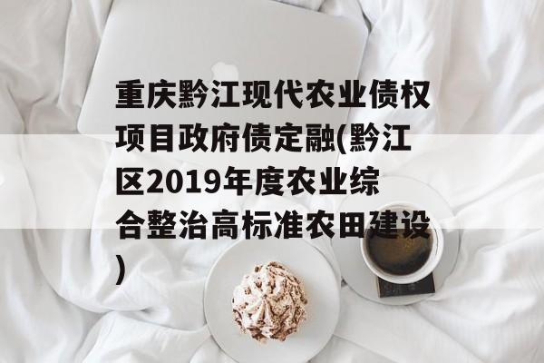 重庆黔江现代农业债权项目政府债定融(黔江区2019年度农业综合整治高标准农田建设)