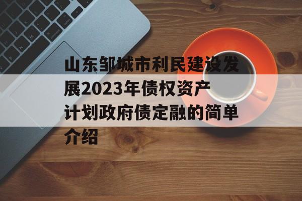 山东邹城市利民建设发展2023年债权资产计划政府债定融的简单介绍