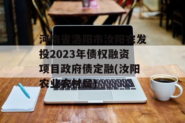 河南省洛阳市汝阳农发投2023年债权融资项目政府债定融(汝阳农业农村局)