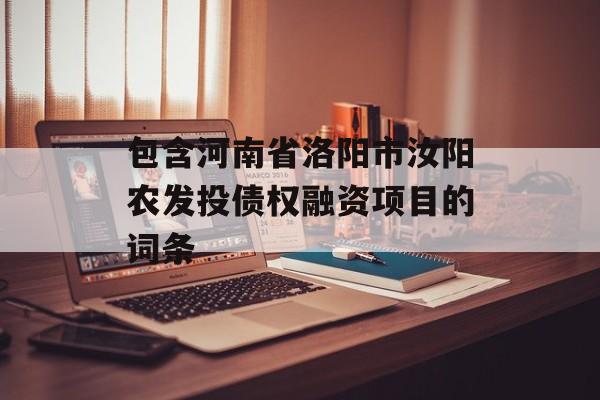 包含河南省洛阳市汝阳农发投债权融资项目的词条