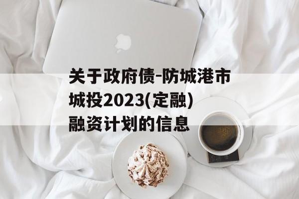 关于政府债-防城港市城投2023(定融)融资计划的信息