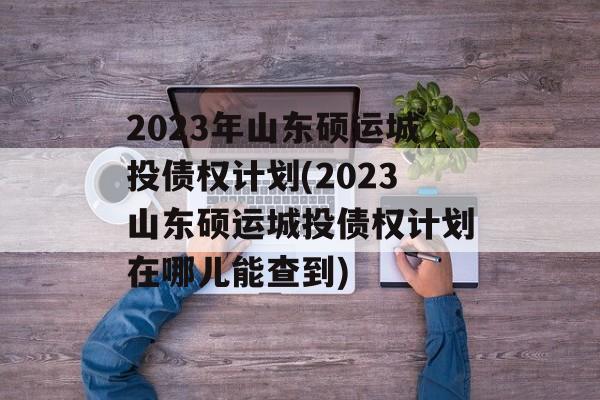 2023年山东硕运城投债权计划(2023山东硕运城投债权计划在哪儿能查到)