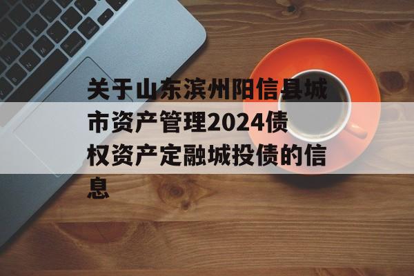 关于山东滨州阳信县城市资产管理2024债权资产定融城投债的信息